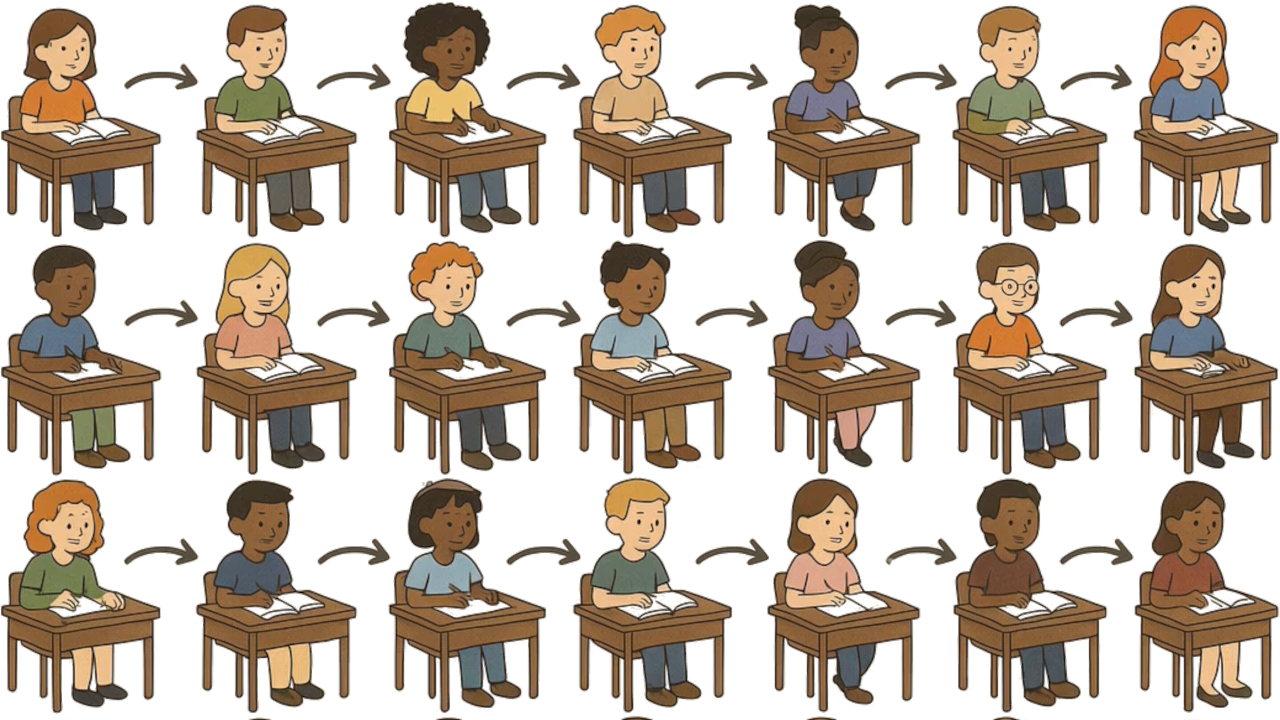 A classroom of students