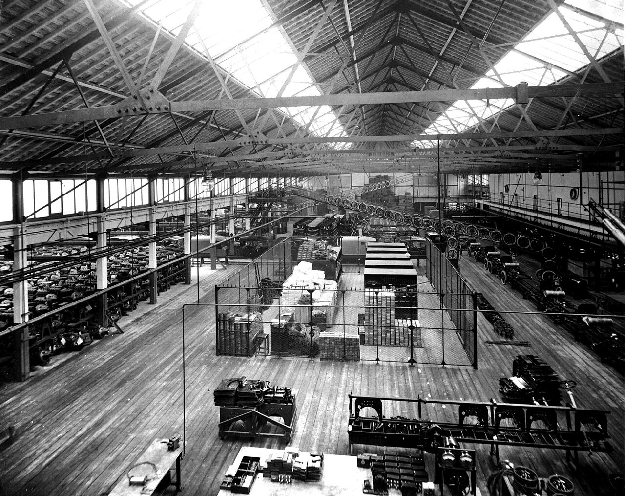 Interior of a Ford Motor Company factory, 1914