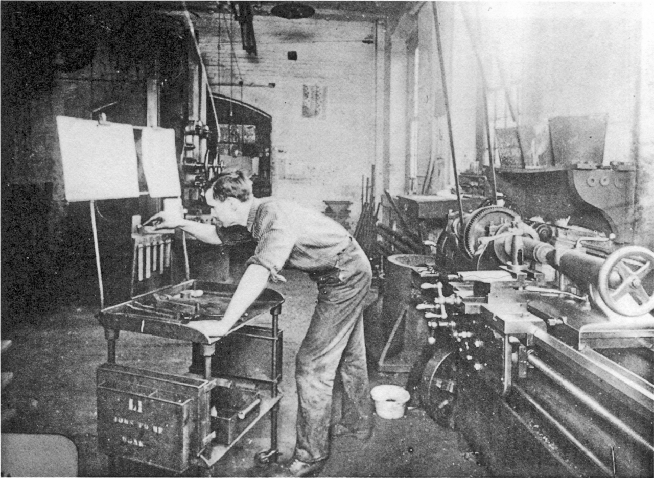 A machinist at the Tabor Company, where Taylor's methods were applied, c.1905