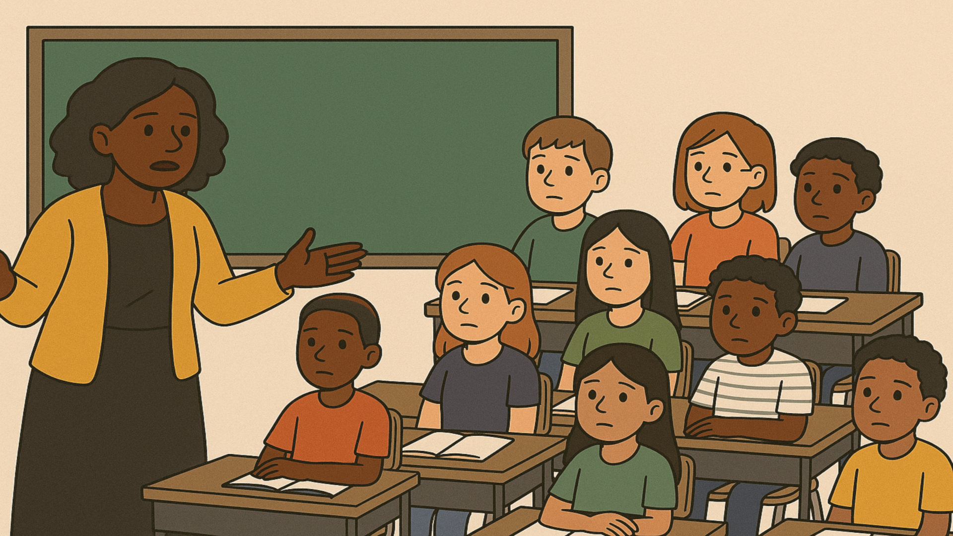 One teacher facing many different students