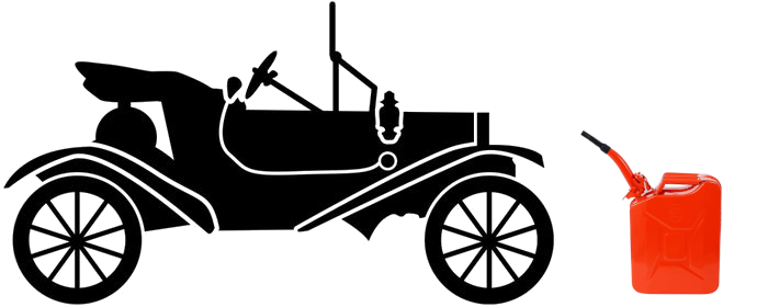 Model T car out of gas